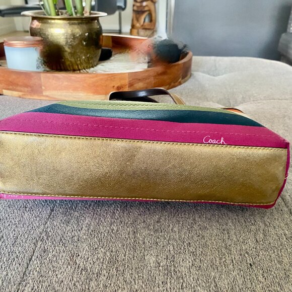 Coach Legacy Striped Mini-Tote Satchel Bag - Picture 5 of 12